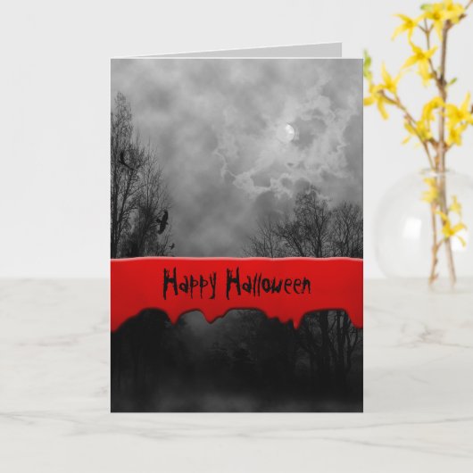 Happy Halloween Spuk Sky Custom Card Karte (Gelbe Blume)