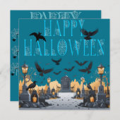 Happy Halloween Spuk Spooky Cemetary\Headstone Einladung (Vorne/Hinten)