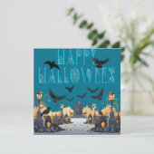 Happy Halloween Spuk Spooky Cemetary\Headstone Einladung (Stehend Vorderseite)