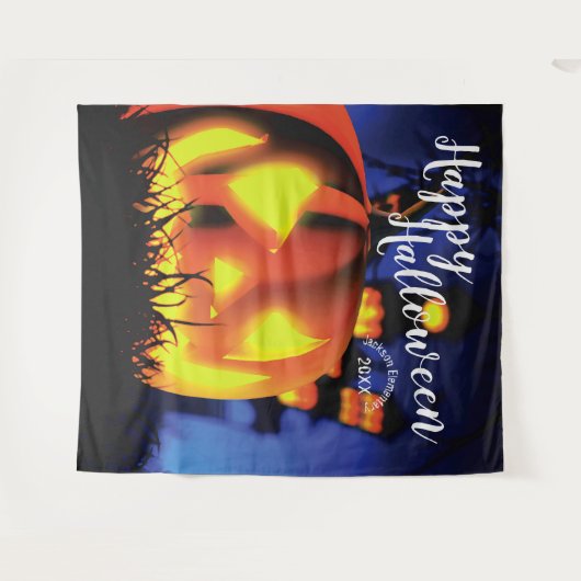 Happy Halloween Spuk Szene | Hintergrund des Party Wandteppich (Vorderseite (Horizontal))