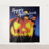 Happy Halloween Spuk Szene | Hintergrund des Party Wandteppich (Vorderseite)