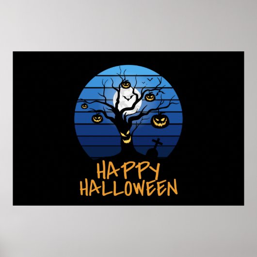 Happy Halloween Spuk Tree Poster (Vorne)