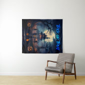 Happy Halloween Spuk Trick of Treaters Wandteppich (Beispiel (Horizontal))