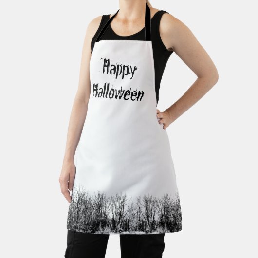 Happy Halloween Spuk Woods Schwarz-weiß Schürze (InSitu)