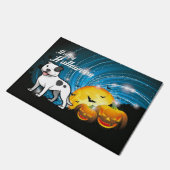 Happy Halloween Staffordshire Bull Terrier Fußmatte (Schrägansicht)