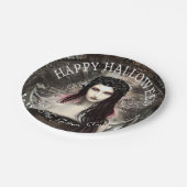 Happy Halloween Steampunk Gothic Fallen Angel Pappteller (Schrägansicht)