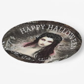 Happy Halloween Steampunk Gothic Fallen Angel Pappteller (Schrägansicht)