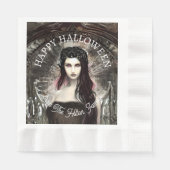 Happy Halloween Steampunk Gothic Fallen Angel Serviette (Vorderseite)