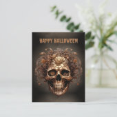 Happy Halloween Steampunk Skeleton Postkarte (Stehend Vorderseite)