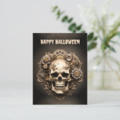 Happy Halloween Steampunk Skeleton Postkarte (Stehend Vorderseite)