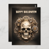 Happy Halloween Steampunk Skeleton Postkarte