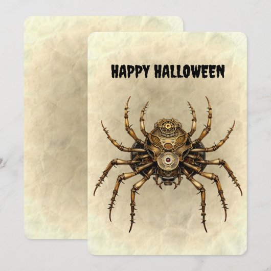 Happy Halloween Steampunk Spider (Vorne/Hinten)