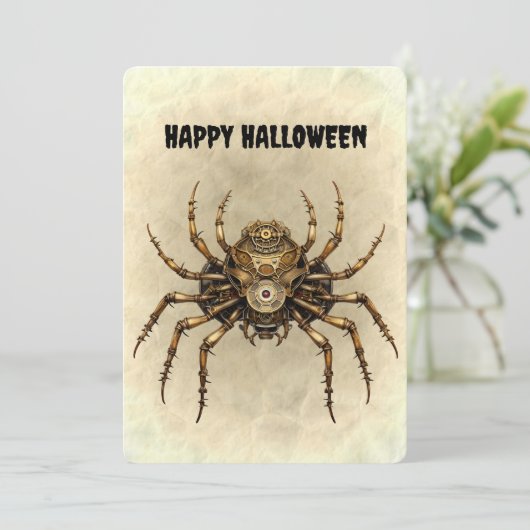 Happy Halloween Steampunk Spider (Stehend Vorderseite)