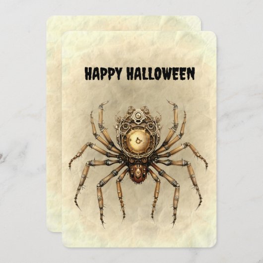Happy Halloween Steampunk Spider (Vorne/Hinten)