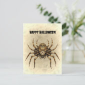 Happy Halloween Steampunk Spider Postkarte (Stehend Vorderseite)