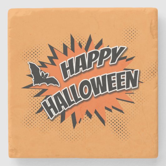 Happy Halloween Steinuntersetzer (Vorderseite)