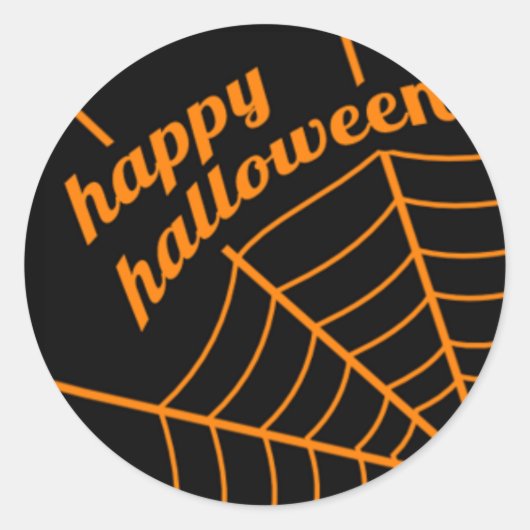 Happy Halloween Stickers with Spider Web (Vorderseite)