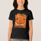Happy Halloween Stylish Carved Halloween Pumpkin Tri-Blend Shirt (Vorderseite)