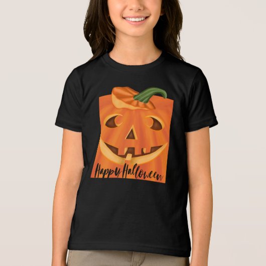 Happy Halloween Stylish Carved Halloween Pumpkin Tri-Blend Shirt (Vorderseite)