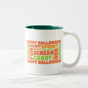 Happy Halloween Stylish Text Art Zweifarbige Tasse