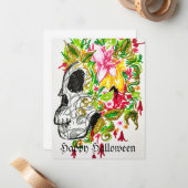 Happy Halloween Sugar Skull Card Mitteilungskarte (Vorderseite/Rückseite Beispiel)