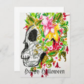 Happy Halloween Sugar Skull Card Mitteilungskarte (Vorne/Hinten)