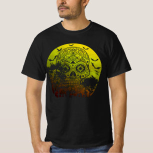 Happy Halloween Sugar Skull Friedhof Vollmond 2a T-Shirt
