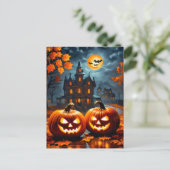 Happy Halloween | Super Glows Nefarious Pumpkins Postkarte (Stehend Vorderseite)