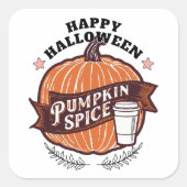 Happy Halloween T - Shirt Quadratischer Aufkleber (Vorderseite)