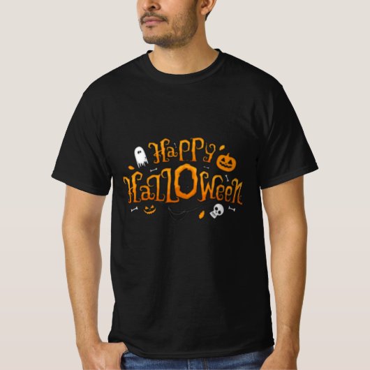 Happy Halloween T - Shirt trendy und niedlich (Vorderseite)