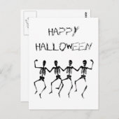 Happy Halloween Tanzskelette Postkarte (Vorne/Hinten)