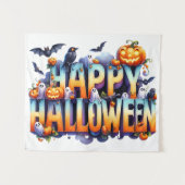 Happy Halloween Tapestry Wandteppich (Vorderseite (Horizontal))