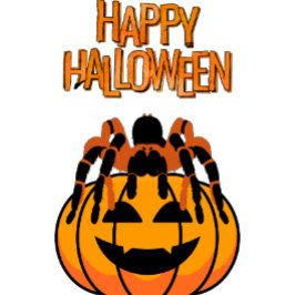 Happy Halloween Tarantula oben auf einem Kürbis T-Shirt