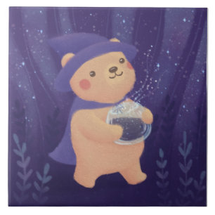 Happy Halloween: Teddy the Witch Illustration Fliese