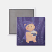 Happy Halloween: Teddy the Witch Illustration Magnet (Vorderseite/Rückseite)