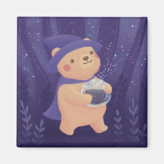 Happy Halloween: Teddy the Witch Illustration Magnet (Vorne)