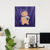 Happy Halloween: Teddy the Witch Illustration Poster (Heimbüro)