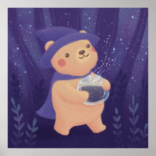 Happy Halloween: Teddy the Witch Illustration Poster (Vorne)