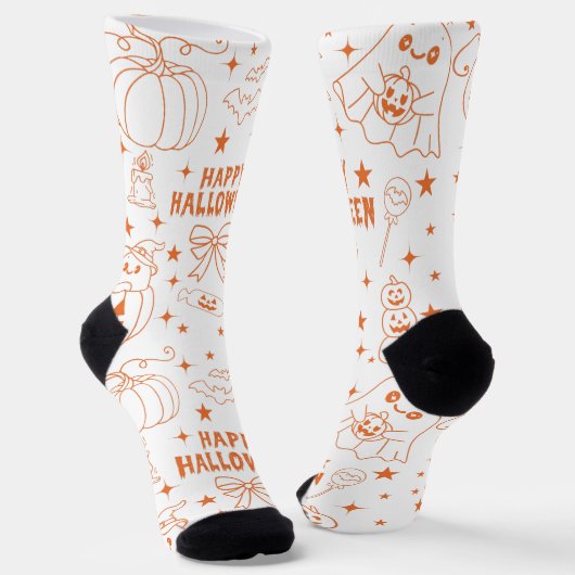 Happy Halloween Text Socken (Gewinkelt)