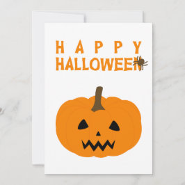 Happy Halloween Text und Kürbiskuit auf Weiß Karte