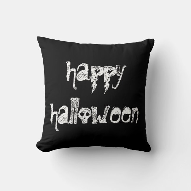 Happy Halloween Throw Kissen (Vorderseite)