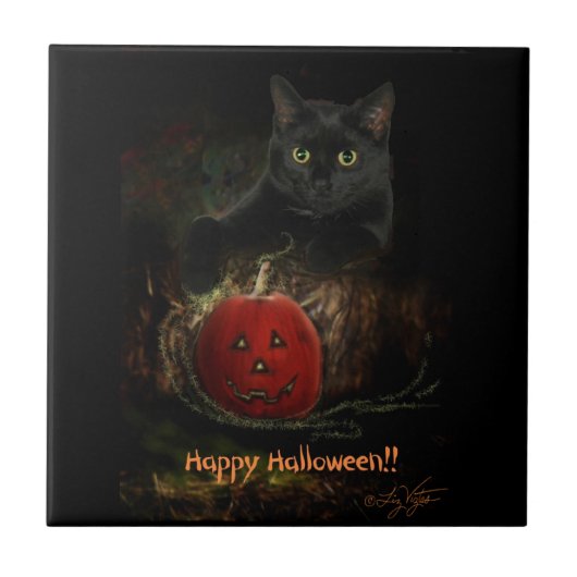 Happy Halloween Tile Fliese (Vorderseite)