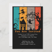 Happy Halloween Time Retro Hexenhaus Ghost Grave Einladung (Rückseite)