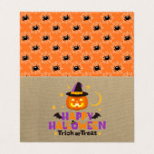 Happy Halloween Tiny Cards Trick oder Treat Visitenkarten (Außenseite Aufgefaltet)