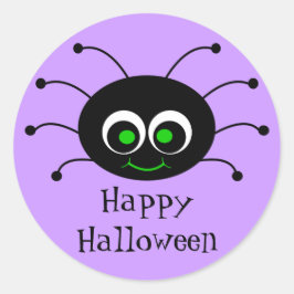 Happy Halloween Toon Spider Sticker