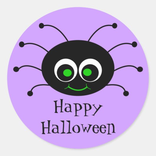 Happy Halloween Toon Spider Sticker (Vorderseite)