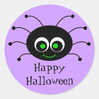 Happy Halloween Toon Spider Sticker