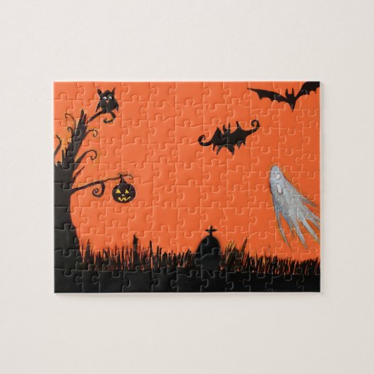 Happy Halloween Tree Ghost Puzzle mit Geschenkboxe (Horizontal)