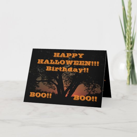 Happy Halloween Tree Greeting Card Karte (Vorderseite)