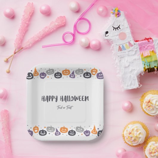 Happy Halloween Trick oder Leckerbissen Pappteller (Party)
